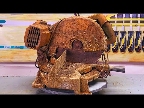 Restoration Heavily Damaged Old Desktop Multi Function Metal Cutting Machine / Metal Cutting Machine