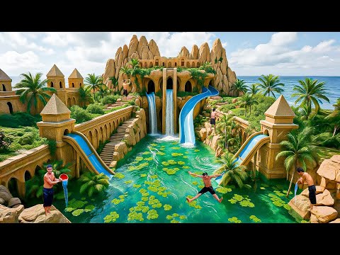 How i Built a Luxury Water Palace with Hidden Underground Pool Using Primitive Tools