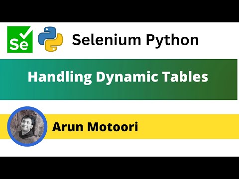 Handling Dynamic Tables using Selenium Python (Selenium Python)