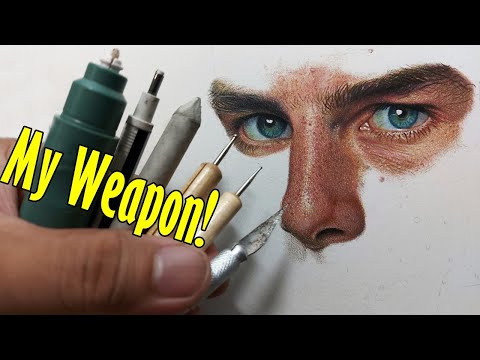 My Drawing Tools & Technique! How to Draw, Layer, Blend Colour Pencil -Real-Time Tutorial
