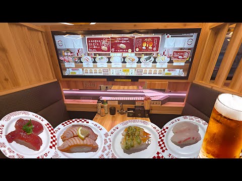 Inside Sushiro’s Futuristic Conveyor-Belt Sushi in Ikebukuro, Tokyo | With Beer