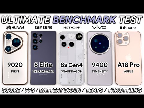 Huawei Pura 80 Ultra vs S25 Ultra vs Nothing 3 vs Vivo X200 Pro vs iPhone 16 Pro Max Benchmark Test