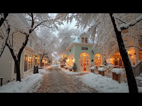 Relaxing Morning Jazz ❄️ Cozy Snowy Coffee Shop in a Quiet Small Town | Soft Jazz for Peaceful Start