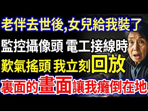 老伴去世後,女兒給我裝了監控攝像頭,電工接線時歎氣搖頭,我立刻回放時,裡面的畫面讓我癱倒在地。