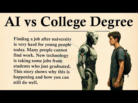 Why College Degrees Matter Less in the AI Age || 🎓Learn English Through Story Level 3 || Graded