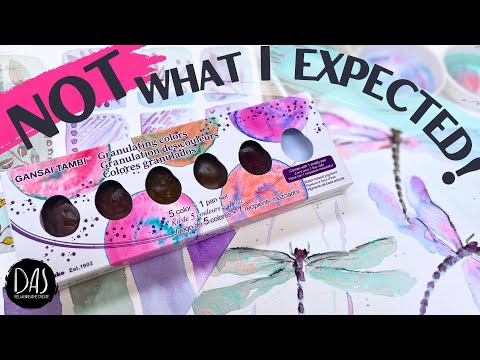 NEW GRANULATING COLORS! Explore Kuretake Watercolor GAME CHANGER with me! PLUS Dragonflies in FULL!