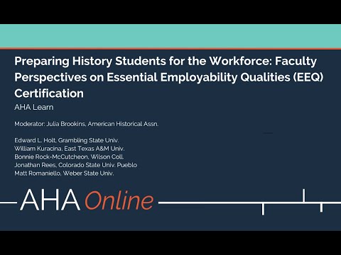 Preparing History Students for the Workforce: Essential Employability Qualities Certification