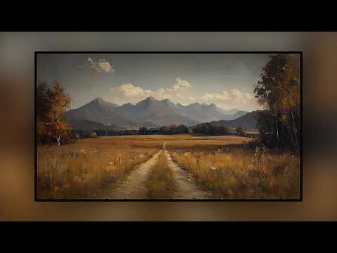 TV Screensaver | Autumn Fields and Mountain Serenity: 3 Hours of Relaxing Art for Fall Ambience