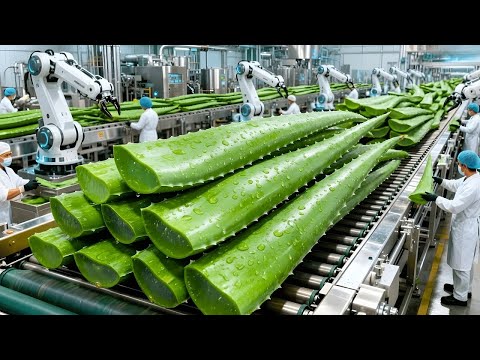 Inside the Aloe Vera Drink Factory | From Fresh Leaves to Bottled Drinks (Full Process)