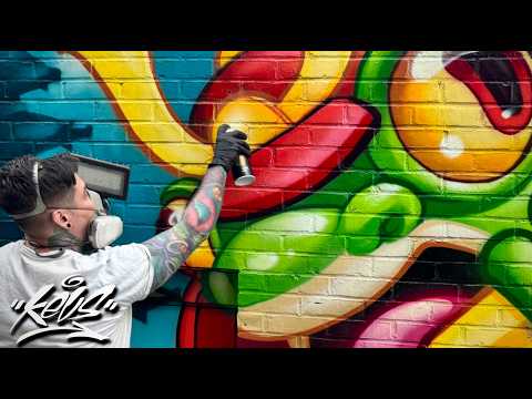 Spray Painting a 30FT Mural On A Tattoo Shop