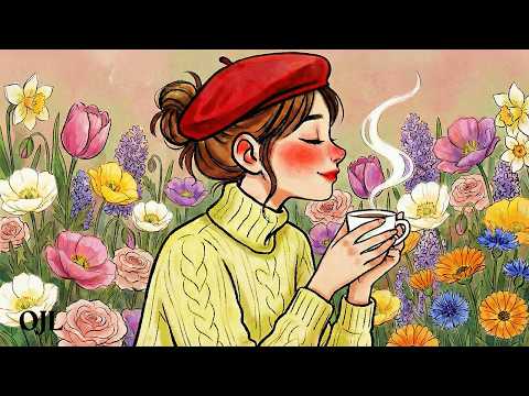 Paris Spring Café 🌸 French Vintage Jazz Paris Café