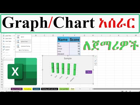 ኤክሴል ላይ ቻርት / ግራፍ ሙሉ አሰራር / Excel Charts and Graphs Tutorial for Beginners