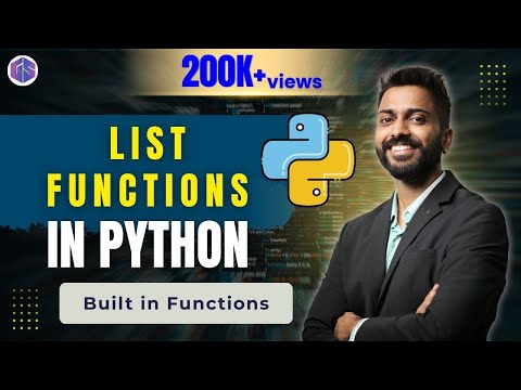 Lec-22: List Functions In Python 🐍 | Built in Functions Python 🐍