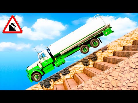 Car vs Stairs: A Satisfying Cinematic Journey into Total Carnage 😱🔥