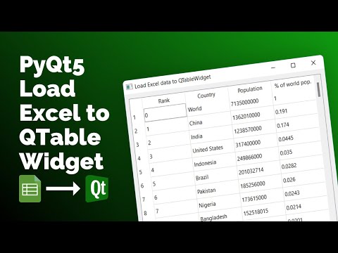 PyQt5 QTableWidget tutorial: Load Excel data into Table Widget [Python, openpyxl, PyQT5]