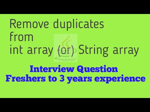 removing duplicates in int array or string array | by  Java concepts by Jay tutorial |  by Jay |