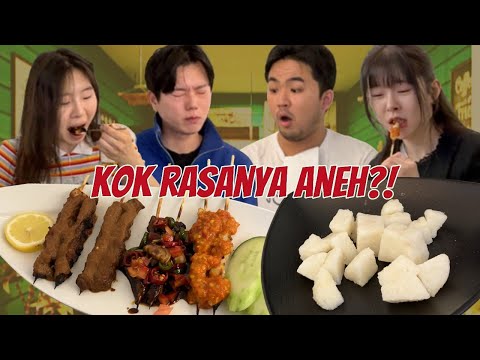 Orang Korea Pertama Kali Makan Sate + Lontong, Langsung Shock?!