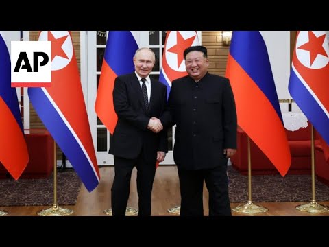 Kim Jong Un welcomes Putin at official ceremony in Pyongyang