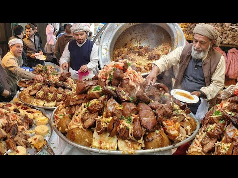 100 KG Unique Afghan Kabuli Pulao | Giant rice meat prepared | Street food
