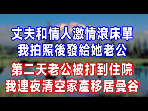 丈夫和情人激情滾床單，我拍照後發給她老公。第二天老公被打到住院，我連夜清空家產移居曼谷。#人生感悟 #故事分享 #故事頻道 #生活經驗 #打脸