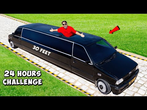 24 Hours Challenge In World's Longest Car -  दुनिया की सबसे लंबी कार | Limousine 👑