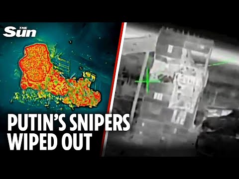 Ukrainian drones BLOW UP Russian sniper towers in occupied Donetsk