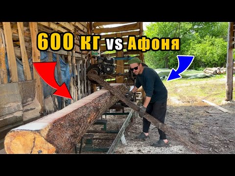 Тестирую пилораму после ремонта! Распил кубового бревна!