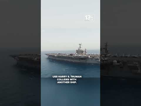 USS Harry S. Truman collides with another ship in the Mediterranean Sea #shorts