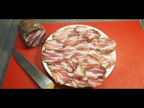 Homemade vacuum-packed coppa