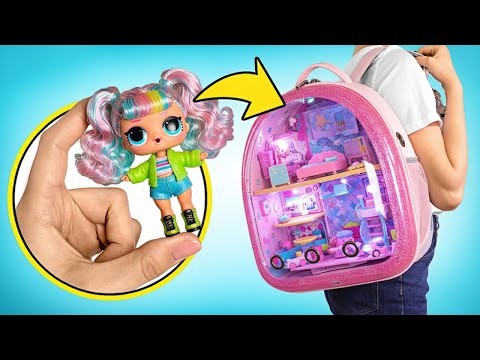 🎒Transforme Sua Mochila em Uma Casinha de Bonecas?! 💖🧳 Ideias de DIY Que Você Vai Amar!
