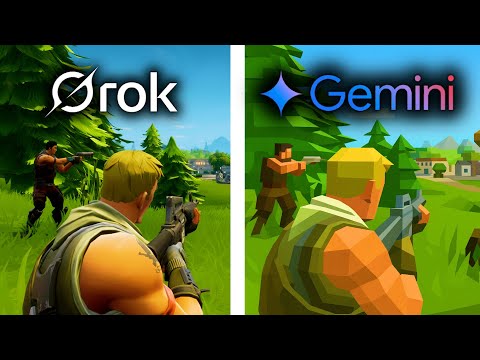 GROK vs Gemini try to create Fortnite