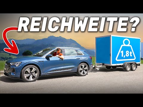 This is how far an electric car with a trailer can really go! Audi Q8 e-tron 55