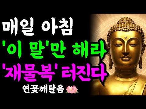 매일 아침 '이 말'만 했더니, 막혔던 재물복이 터지기 시작했습니다 | 부처님 말씀 | 석가모니 | 불교명언 | 불교오디오북
