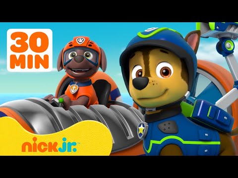 PAW Patrol Pups Stop an Alien Space Ship! w/ Chase & Zuma | 30 Minute Compilation | Nick Jr.