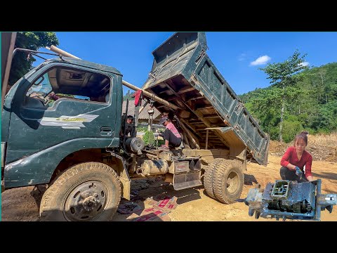 FULL VIDEO: of broken gearbox, broken axle shaft, and repair of truck tires