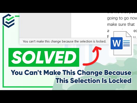 [SOLVED] You Can't Make This Change Because This Selection is Locked | How to Fix Word Error 2024