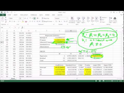 Multiple Regression in Excel