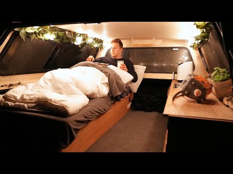 Solo Truck Cap Camping in Heavy Overnight Rain | White Noise | Camping by the River ASMR