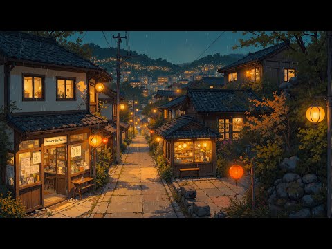 Cozy Night in Kyoto Rain 🌧️ Warm Lights & Quiet Street | Lofi Beats for Relax & Focus
