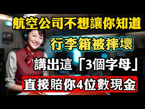 航空公司不想讓你知道!行李箱被摔壞,只要講出這「3個字母」,直接賠你4位數現金!#航空公司賠償 #PIR #蒙特婁公約 #託運行李 #旅行小知識