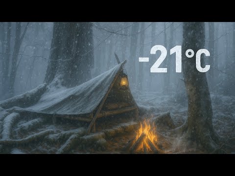 Lost in the Wilderness - How to NOT Freeze to Death! Winter Survival & Bushcraft (No Tent or Bag)