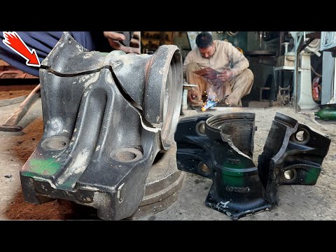 The truck's rear spring-turning saddle was broken in 3 pieces and expertly repaired again