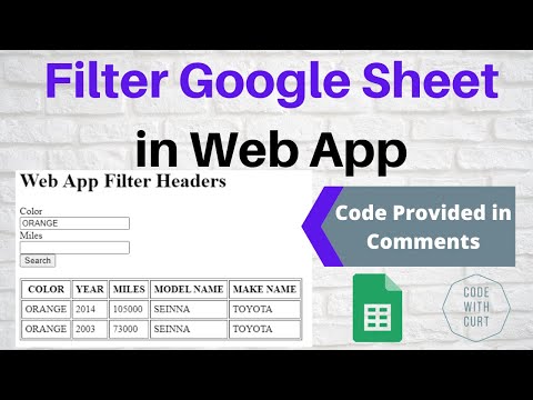 Filter Google Sheet in Web App