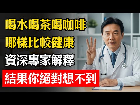 喝水喝茶喝咖啡，哪樣比較健康？資深專家解釋，結果你絕對想不到！#健康 #中老年 #養生 #白開水 #咖啡 #茶