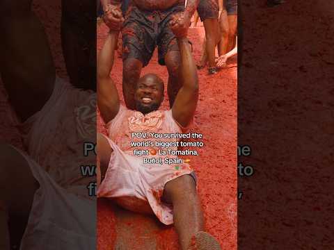 POV: You Survived The World’s Biggest Food Fight - La Tomatina  #food #travel #latomatina #film