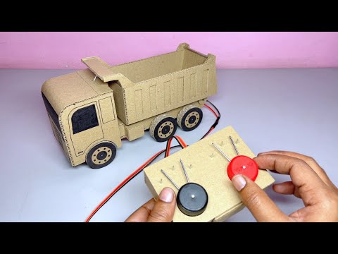 How to make a cardboard R.C dump truck . Cardboard dump truck kaise banaye.