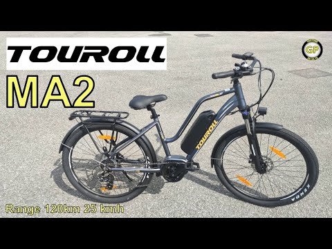 E-bike TOUROLL MA2 250w 36v Range 100km Hpeed 25kmh hydraulic Brakes - Unboxing and Test