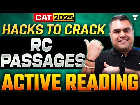 ACTIVE READING 📖 Hacks to CRACK CAT Level RC PASSAGES!!