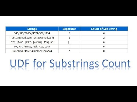 User Defined Function for Sub-strings count from Excel Cell