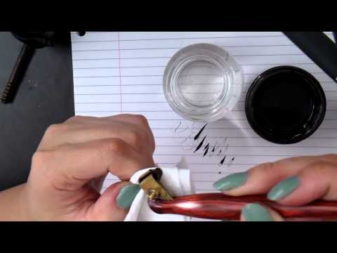 2. Pointed Pen Calligraphy 101: Setting and holding the oblique holder